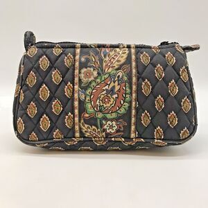 Maggi B Plastic Lined Quilted Cosmetic Bag Zip Top Multicolored  Makeup Pouch